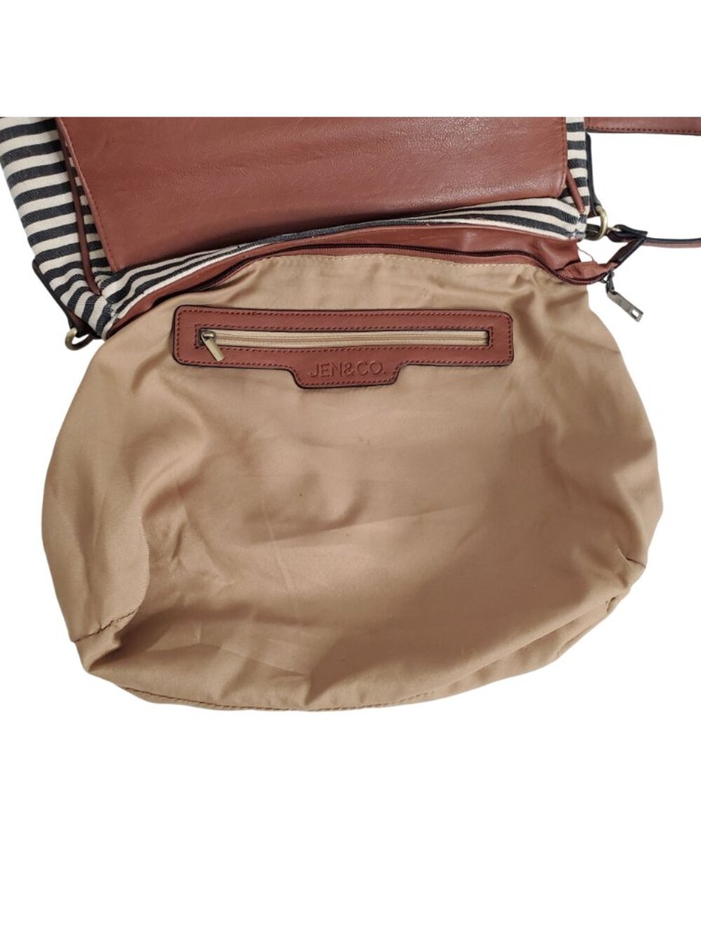 Jen & Co Bag Satchel Striped Aztec Embroidered Vegan Leather Boho Chic Purse - Picture 11 of 16